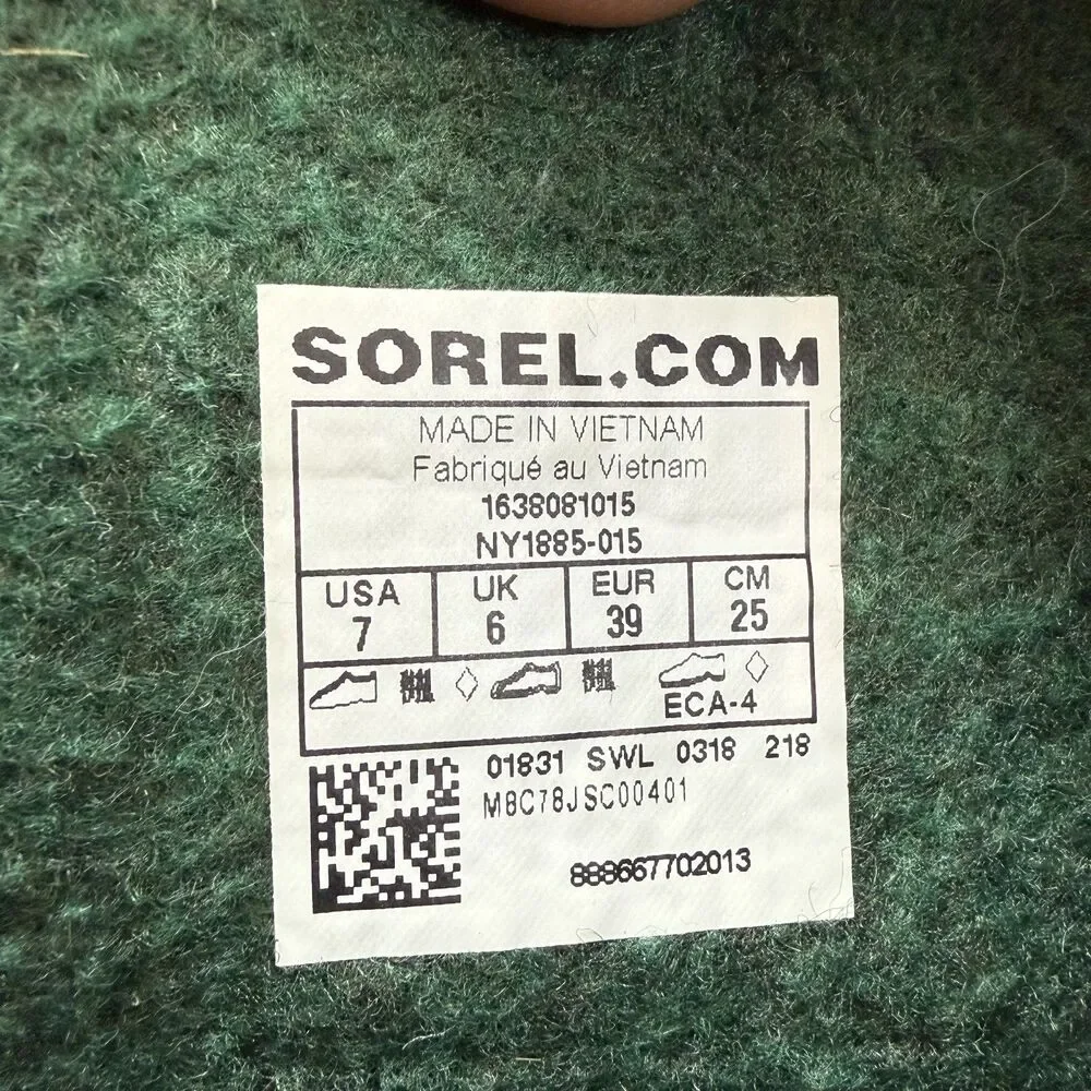 SOREL Youth Flurry Winter Boots Black Red, Size 7 Kids
